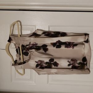 A.N.A cream/gray colored sleeveless dress top with abstract flower design.